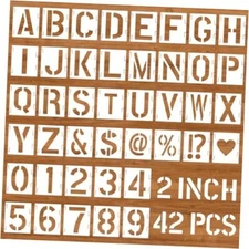 42 PCS Letter and Number Stencils Reusable Alphabet Templates 2 Inch