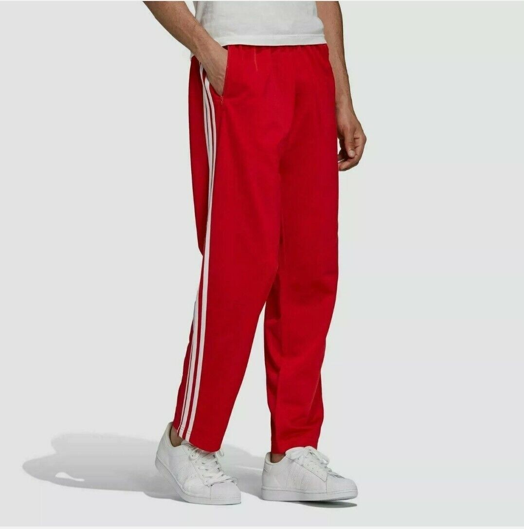 NEW Adidas Track Pants Firebird Red & White Size Small GF0216