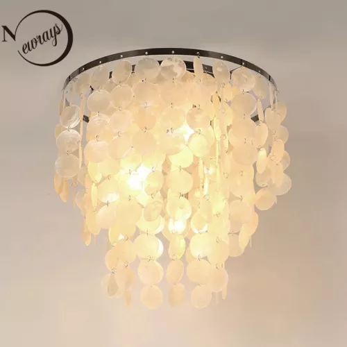 Natürliche Muschel Deckenkraut Chromschale Licht Deckenlampen Kronleuchter
