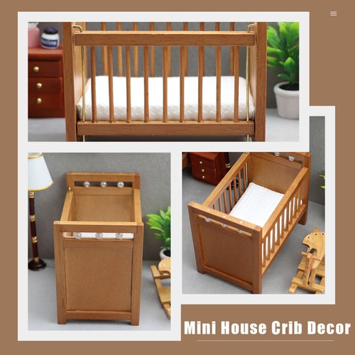 Baby Mattress Baby Doll Cradle Tiny Furniture Model Doll House Furniture - Picture 5 of 12