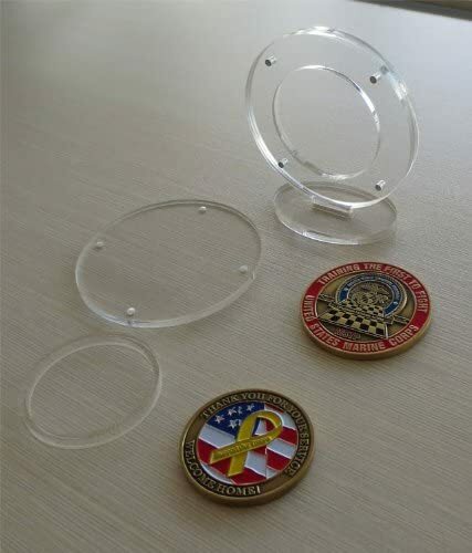 1,75 pouces SEULEMENT - Étui porte-dispositif pour pièces de défi avec support, acrylique transparent - Photo 3/4