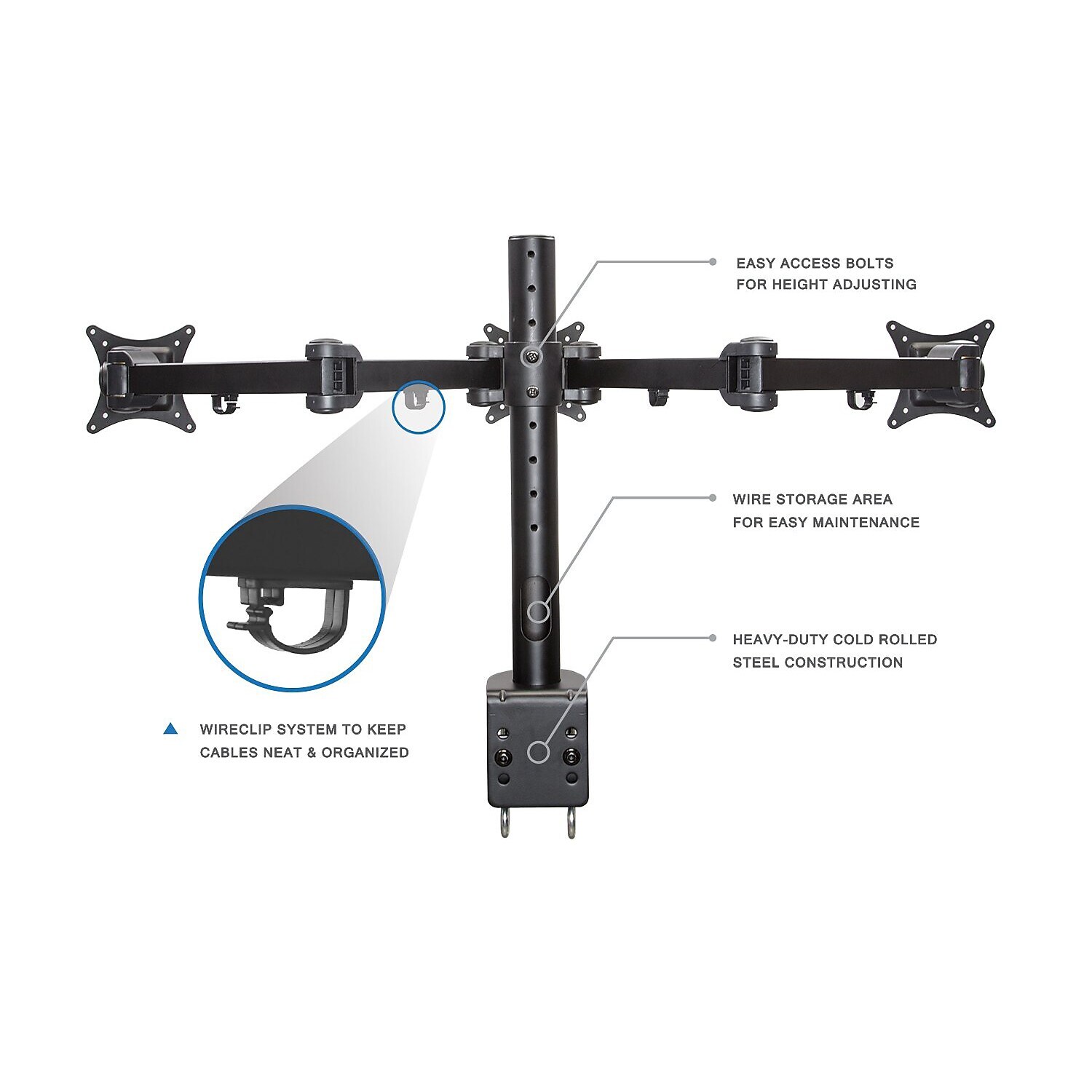 Mount-It! Adjustable Triple Monitor Mount Up to 32" Black MI-753XL
