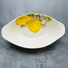 Effetti Ceramic Oval Lemon Design Serving Bowl Made in Italy 12”