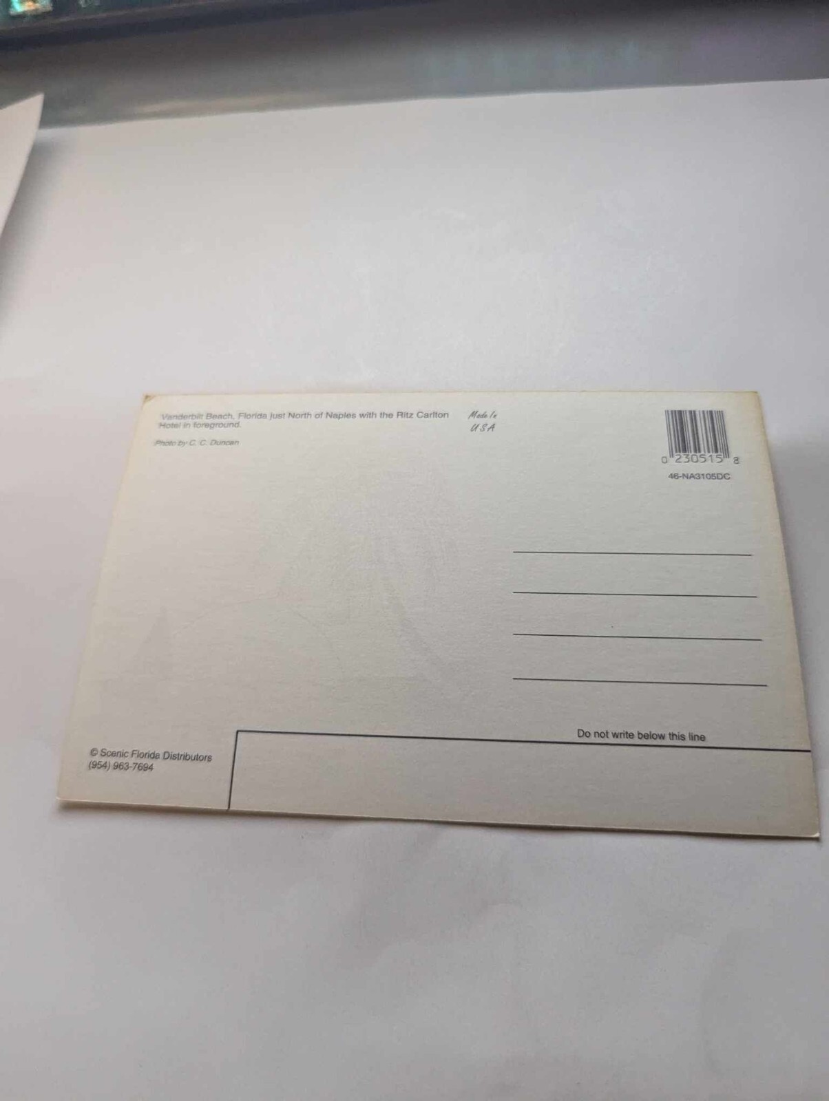 Continental Postcard Vanderbilt Beach Aerial View North of Naples Ritz Carlton