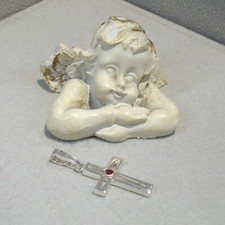 Kreuz Anhänger Rubin Kinder Kommunion Konfirmation Firmung Religion Silber 925/-