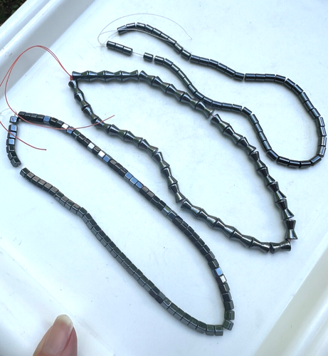3 x HEMATITE ASSORTMENT OF BEAD STRINGS - JEWELLERY MAKING - CRAFTS - ID CARD - Picture 3 of 6