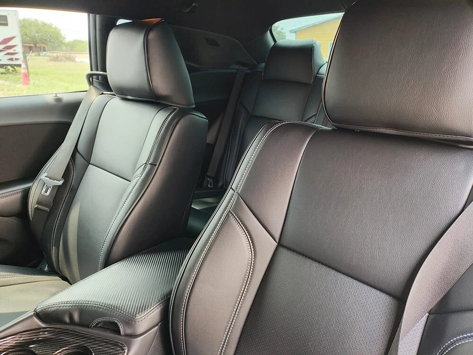 JUEGO COMPLETO DURADERO COJÍN ASIENTO COCHE PERSONALIZADO PARA DODGE CHALLENGE MOTOPTES 2015-2023 Foto 3 de 4