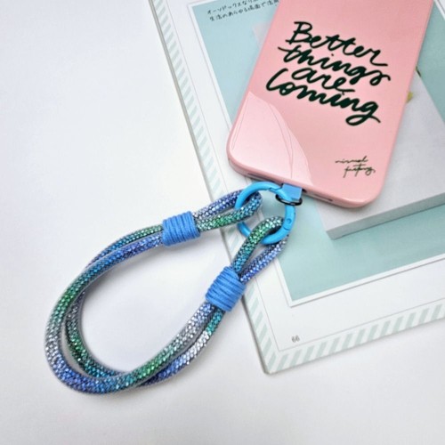 Bright Rhinestone Phone Lanyard Diamond Crystal Keychain Phone Accessories - Photo 9 sur 22