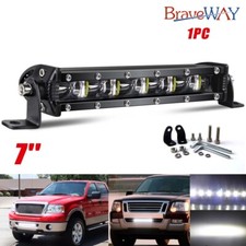 7 Single-row Led Light Bar Spot Beam Work Pods Offroad Driving Fortruck Utv Atv