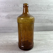 Vintage Embossed Amber Glass Sanford's Inks and Library Paste Bottle