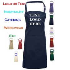 Personalised Custom printed apron Pocket Baking chef cooking Logo Text 