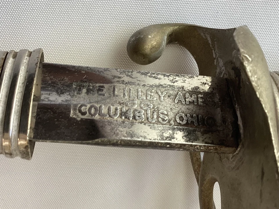 古董美国军官军刀剑带鞘刻名,德国制造 — 第 4/4 张图片