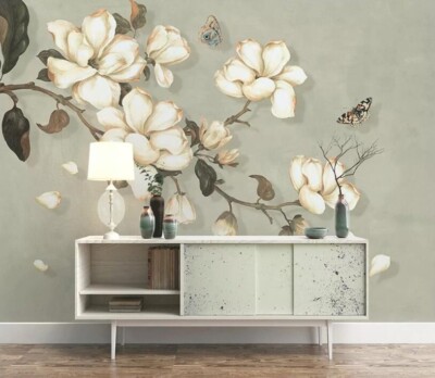 3D White Flower G8673 Wallpaper Wall Murals Removable Self-adhesive Honey