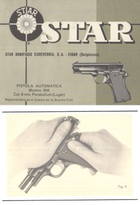 Star Pistola Automatica 9mm Modelo BM Manual