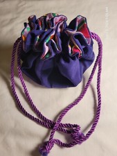 Jewelry Organizer Storage Travel Bag Multi Compartment Handmade w/Drawstring