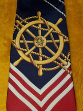TOMMY HILFIGER  VINTAGE SAILING  MENS SILK DRESS TIE  58"