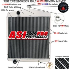 A184365 4 Row Aluminum Radiator For Case 2390 2394 2590 2594 3394 3594 Tractor