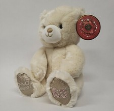 FAO Schwarz 160 Years of Toys Glitter Bear 12" Stuffed Animal White  Gold Plush