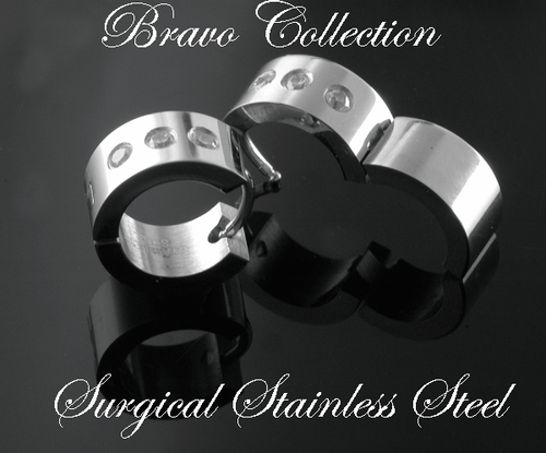 Real 316 L Surgical Stainless Steel Surfers Unisex Sleepers Hoop earrings H-033 - Bild 1 von 4