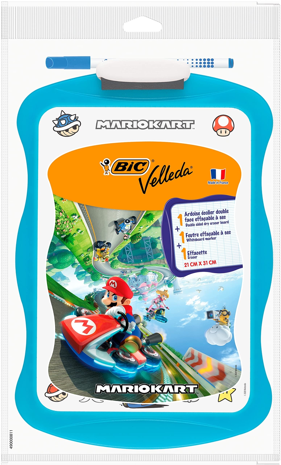 Bic Mario Kart Velleda Slate Double Sided School Board Dry Erasable 20 x 31 cm w