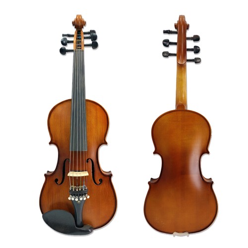 4/4 6 String Violin Maple Spruce Hand Made Violin with Violin Case&Bow Ebony - Picture 2 of 14