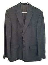 Lauren Ralph Lauren Mens Sport Coat 46R Dark Charcoal Gray 100 Wool 2 Button