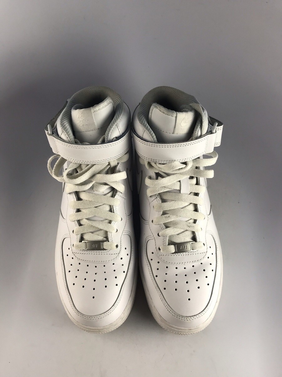 Nike Air Force 1 One Mid Triple White Leather Original