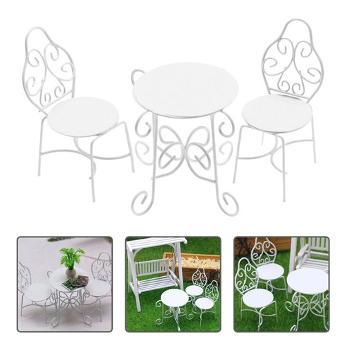 Tea Table and Chair Combination Model Dollhouse Garden Furniture Ornaments