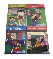 Classic Cartoons  Lot of 4 DVDs - Popeye/Betty Boop/Superman/Stooges