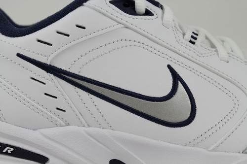 NIKE AIR MONARCH IV 4 EXTRA WIDE 4E EEEE WHITE/SILVER/NAVY BLUE TRAINER MEN SIZE - Picture 8 of 9