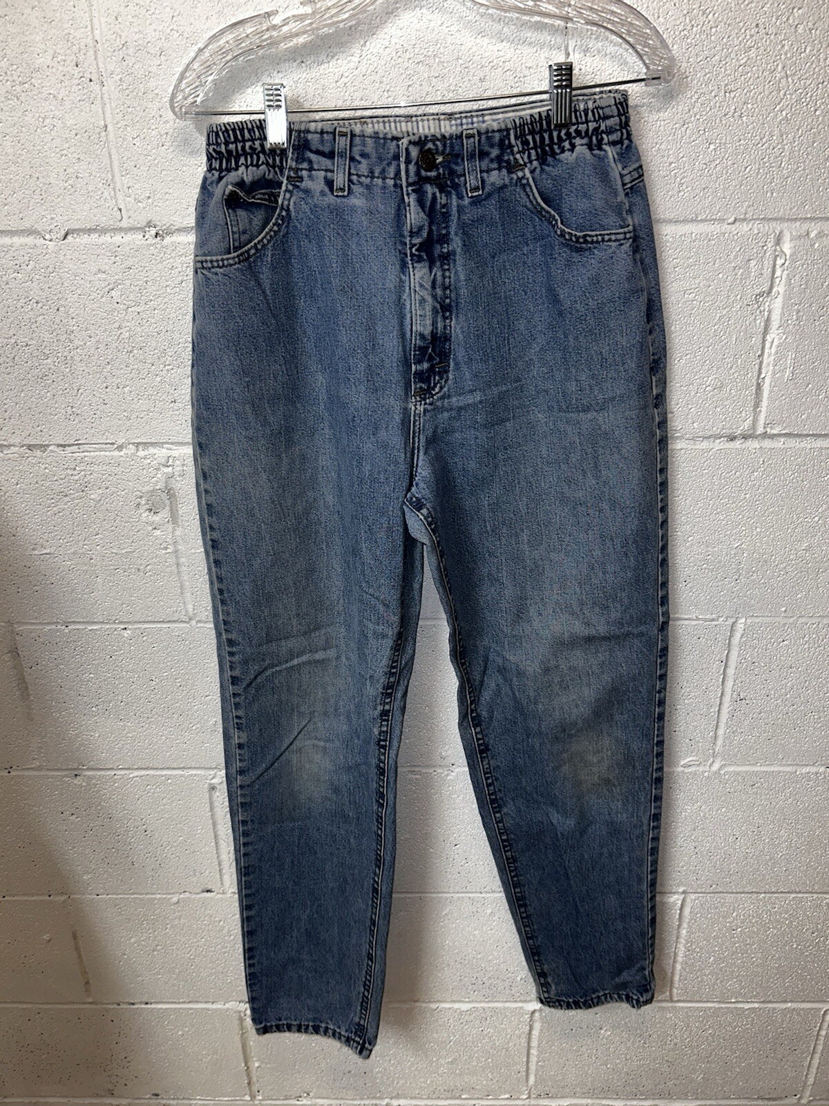 Vintage Lee High Rise Mom Jeans with Side Elastic Waist Tapered Leg Women's Size 10-image