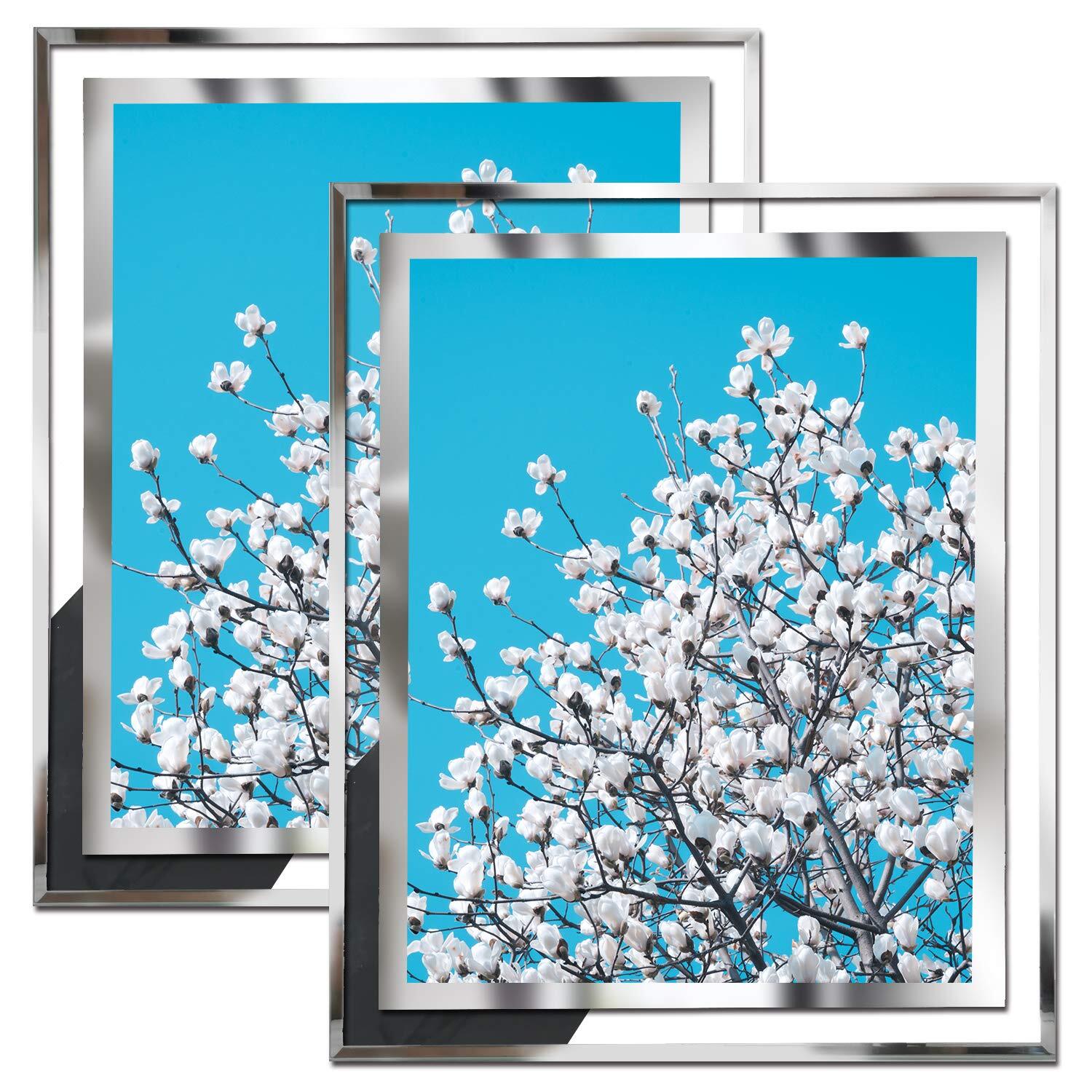 8x10 Picture Frames Pack of 2 Tabletop Display Home Decor Multi Glass Frames-image