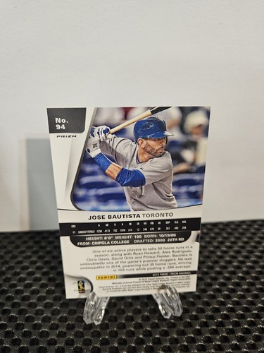 2015 Panini Prizm Silver Prizm Jose Bautista #94 Toronto Blue Jays - Picture 2 of 2