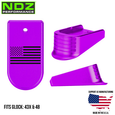 NDZ Glock 43X 48 Magazine Base Plate Extension Aluminum Purple