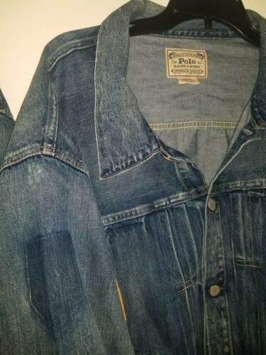 Giacca Jean Ralph Lauren Polo Sportiva Kayak Denim Blu Camionsta Patch Canoa 4XB - Foto 2 di 10