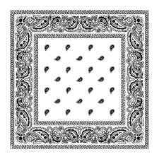 White Classic Paisley Cotton BANDANA Head Face Wrap Mask Neck Scarf Hanky Scarve