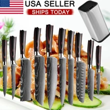 11 Pcs Kitchen Knives Set Japanese Damascus Pattern Stainless Steel Chef's Knife