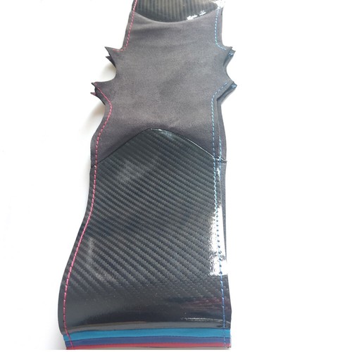 Carbon Fiber&Suede Leather Steering Wheel Hand Sewing Wrap Cover Fit For BMW F33 - Picture 4 of 12