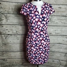 Banana Republic Sheath Dress Multicolor Abstract Print Classic Size 0P