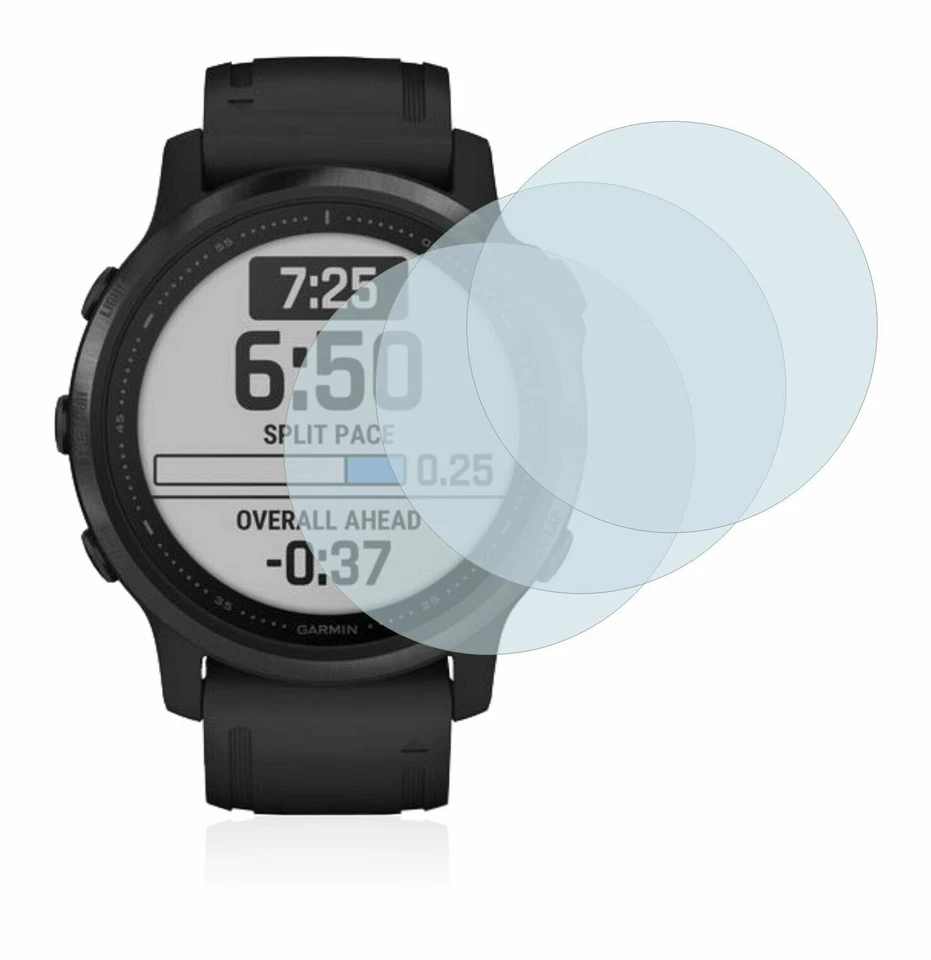 3 x Protector de pantalla de vidrio templado Savvies® Xtreme HD33 para Garmin fenix 6S Pro Foto 2 de 4