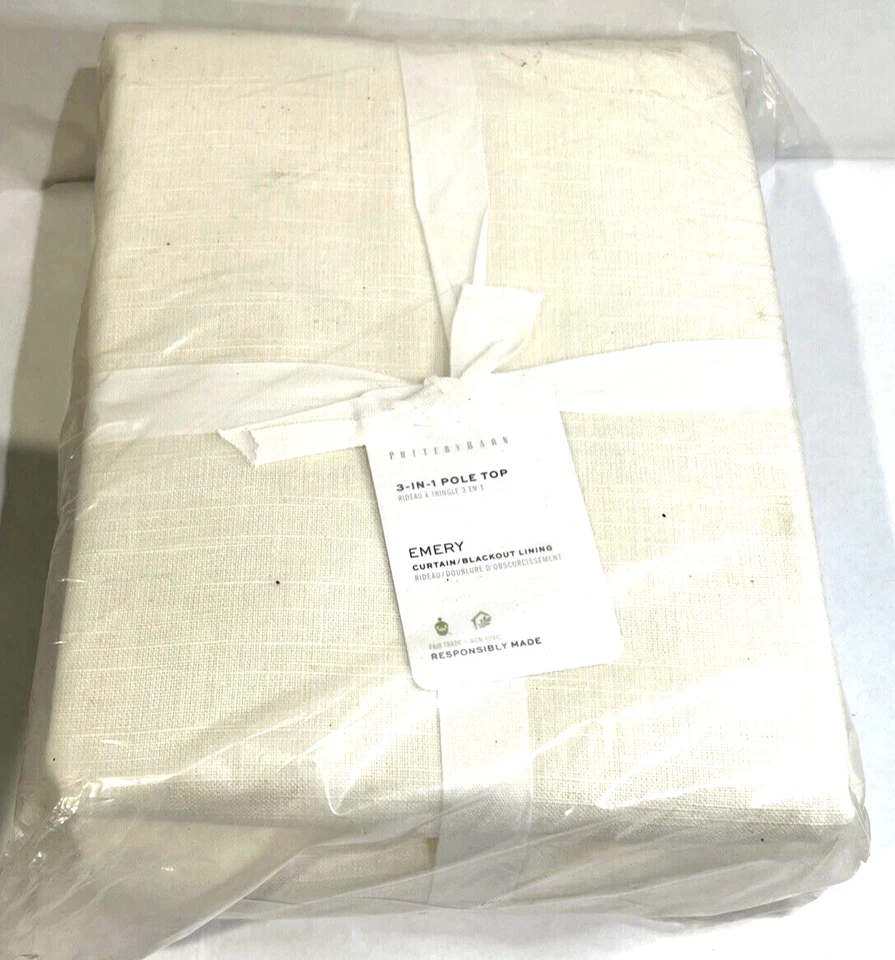 Pottery Barn Emery Blackout Curtains (Mixed Lot of White & Ivory, Unknown Sizes) - Image 2 of 4