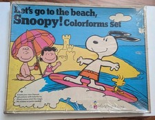Vintage 1972 Let's Go To The Beach Snoopy Colorforms Set Peanuts, Incomplete