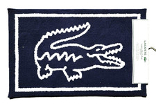 NEW LACOSTE NAVY BLUE WHITE POLYESTER LEGEND BATH RUG CARPET,FLOOR MAT -20"x32"