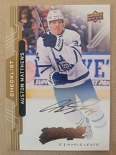 2018 19 UD MVP HOCKEY Gold Script Auto Serial JERSEY # 34 / 150 Auston Matthews