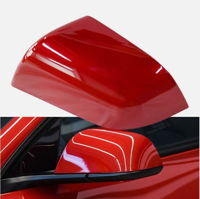 1X Red Left Passenger Side Mirror Rearview Cover Cap For Tesla Model 3 2017-2022
