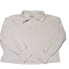Abercrombie Fitch Soft A F Collection White Fleece Sweatshirt S Boxy Preppy