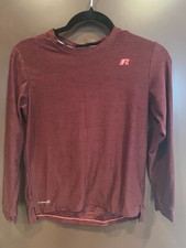 Russel Athletic Shirt Boys LG 10/12 Long Sleeve Maroon Dri-Power 360