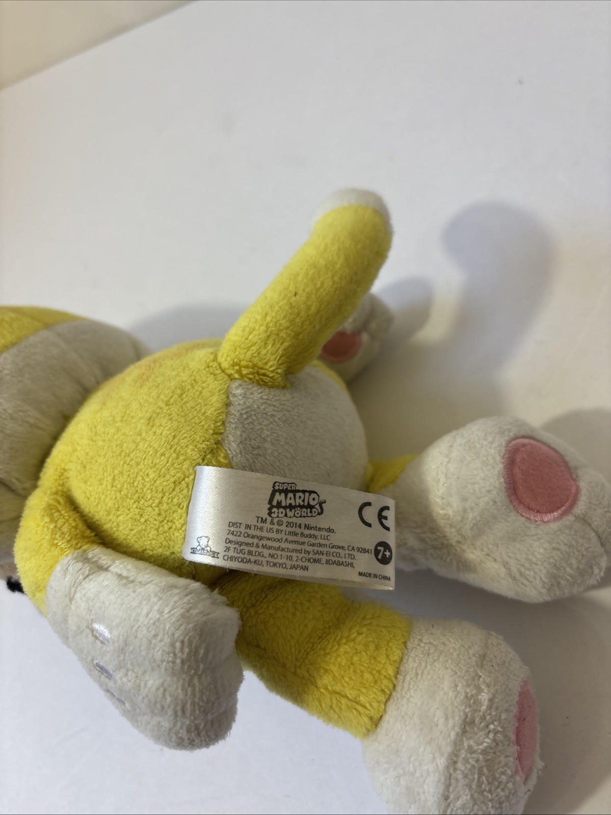 2013 Super Mario 3D World Yellow Cat Mario Little Buddy Plush Stuffed Toy 10"