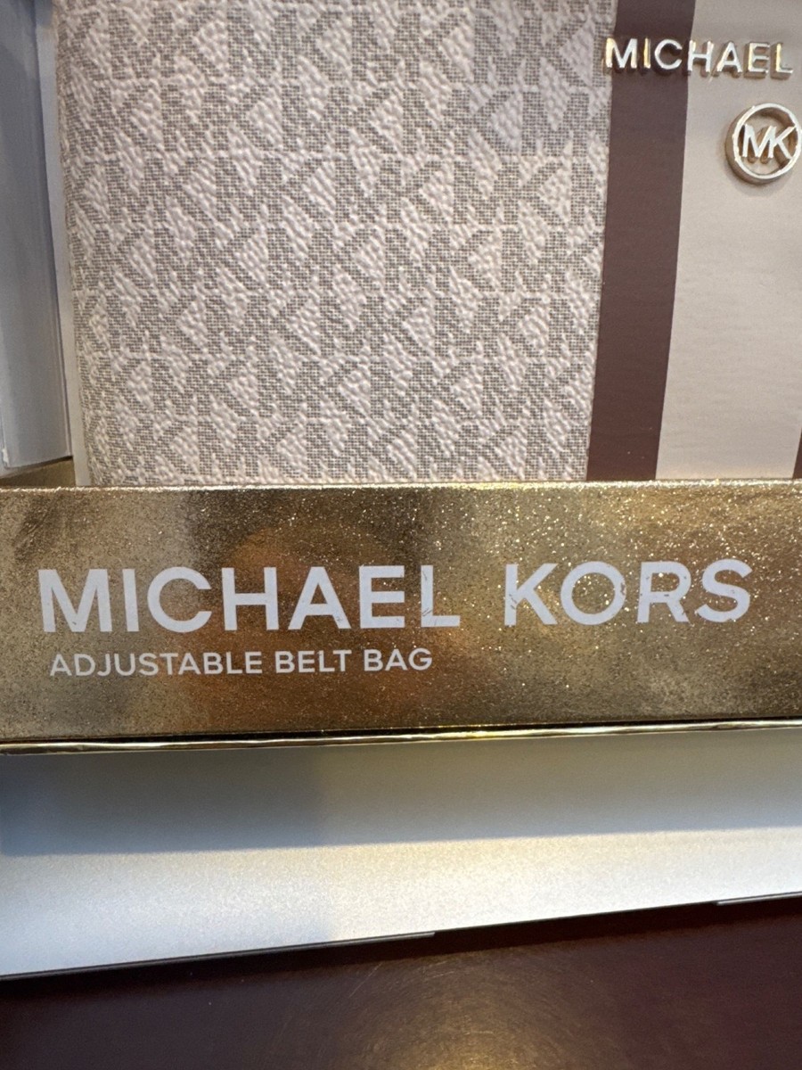 Michael Kors NWT Vanilla Logo Stripe Belt Bag Fanny Pack S/M  display picture 3