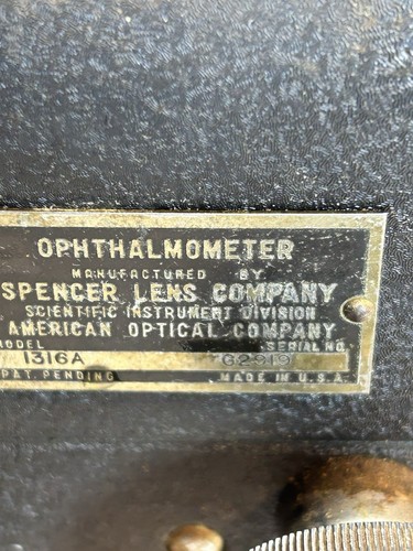 Optometrie Vintage Ophthalmometer Spencer Linse American Optical Co. 1316A - Bild 9 von 16